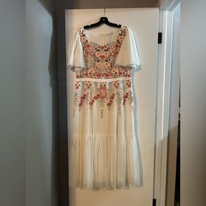 NWT Evangelina 1X Ivy City Dress - Floral Embroidered White Dress